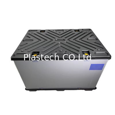 1600x1145x1067 मिमी पैलेट स्टैकिंग के साथ आस्तीन पैकेजिंग प्लास्टिक शिपिंग कंटेनर