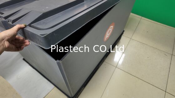 फोल्डेबल पैलेट बॉक्स 1200x800 मिमी पीपी हनीकॉम फोल्डेबल कंटेनर 4-वे एंट्री फ्यूमिगेशन फ्री ऑटो फूड लॉजिस्टिक्स के लिए वापसी योग्य